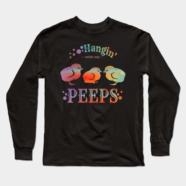 Hangin' With My Peeps Chickens Long Sleeve T-Shirt by LyddieDoodles